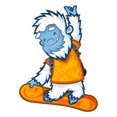 Yeti serin snowboarder