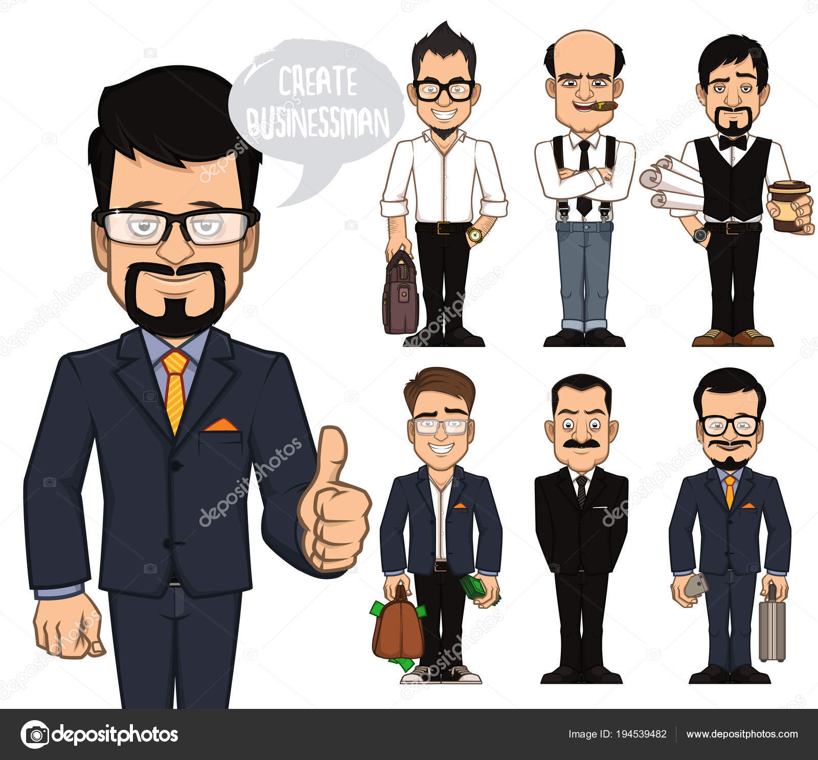 Create businessman characters Stock Vector Image by ©YuanDen #194539482