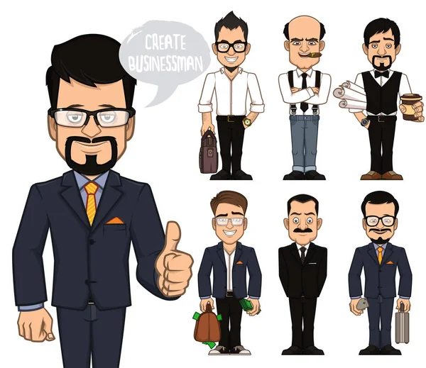 Crear personajes de hombre de negocios — Vector de stock