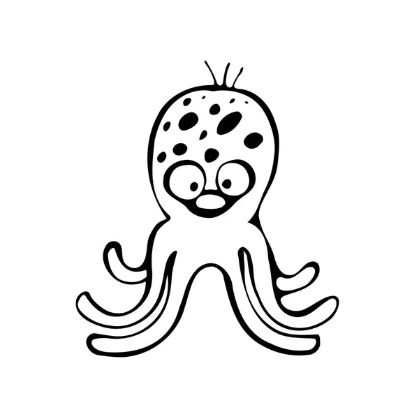 Funny character octopus — Stock Vector