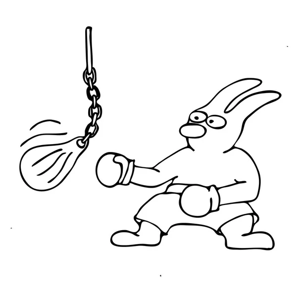 Silhouet funny Bunny bokser. — Stockvector