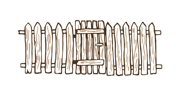 Rustikaler Zaun aus Holz. — Stockvektor