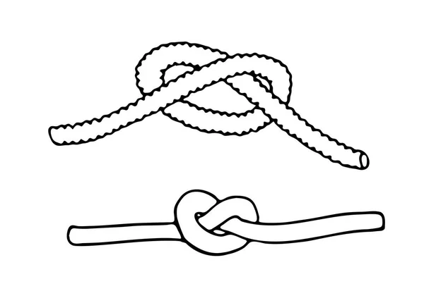 Un croquis du noeud de la corde  . — Image vectorielle