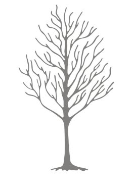 Kroki çiçekli ağaç.  