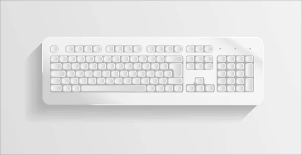 Colorless keyboard on grey background. — Stock Vector