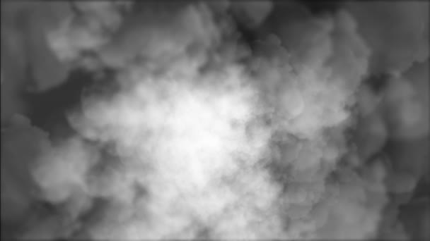 Volando sobre las nubes. Escena 3D de la cámara volando entre las nubes — Vídeo de stock