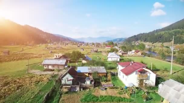 Aerial Drone Flight in Carpathian mountains — Stock Video