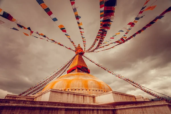 Bodhnath stupa en el valle de Katmandú, Nepal — Foto de Stock
