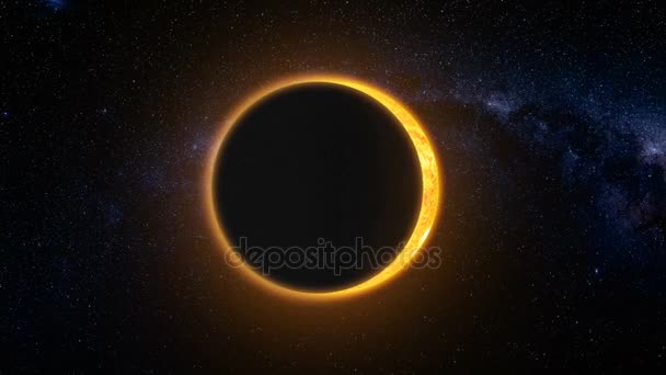 Full solar eclipse. Abstract scientific background — Stock Video