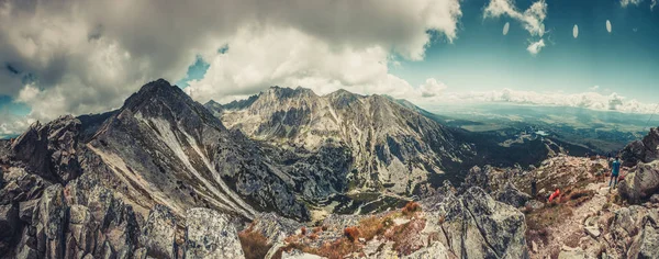 Panoramik manzarası, aşırı aktivite. Tatras. — Stok fotoğraf