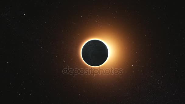 Eclipse solar por un evento lunar con anillo de fuego — Vídeo de stock