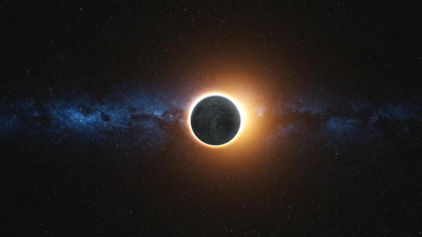 Eclipsa solară completă. Luna acoperă Soarele vizibil — Videoclip de stoc