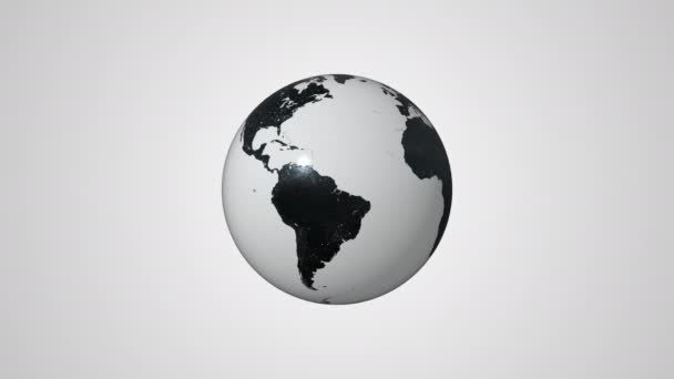 Modelo de globo de tierra blanco y negro hecho a mano — Vídeo de stock