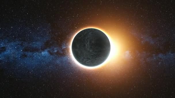 Eclissi solare da un evento lunare con anello di fuoco — Video Stock