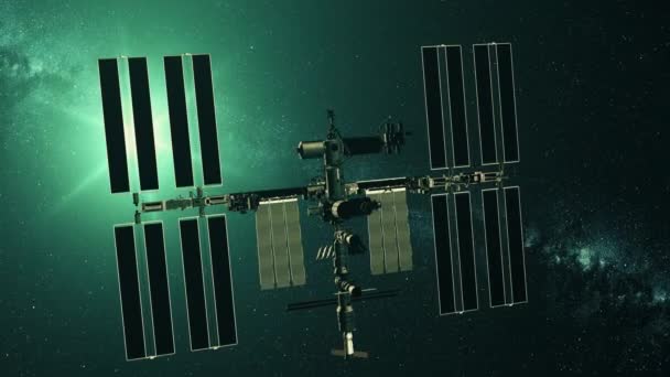 Stazione Spaziale Internazionale ricarica batteria solare — Video Stock