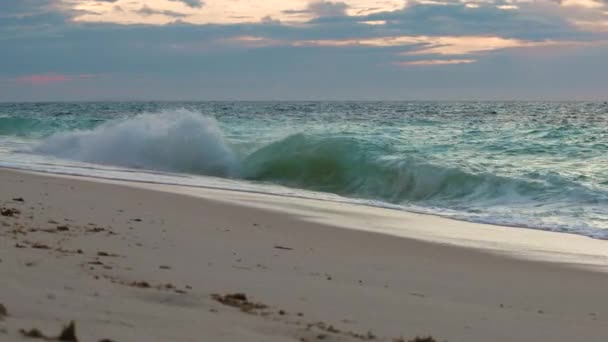 Large crashing wave with white foam, spray — Stock Video