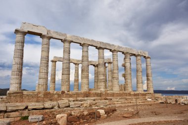 Cape Sounion Attica Yunanistan 'daki Poseidon Tapınağı