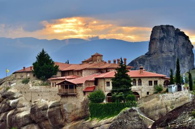 Monastery Holy Trinity, Meteora, Greece clipart