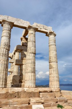 Cape Sounion Attica Yunanistan 'daki Poseidon Tapınağı