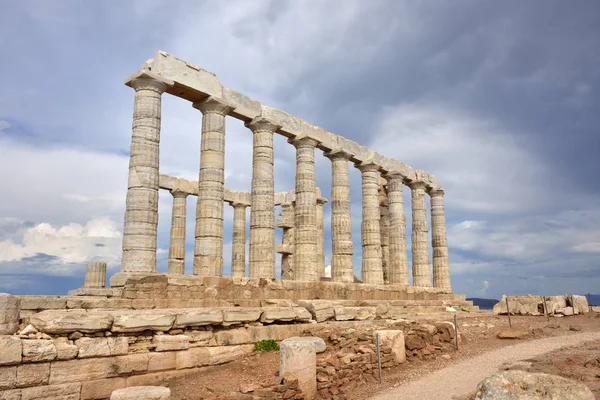 Poseidons tempel vid Cape Sounion Attica Grekland — Stockfoto