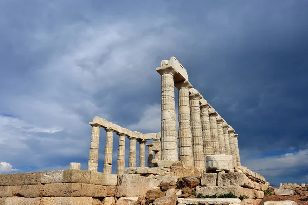 Храм Посейдона на мысе Сунион Аттика Греция — стоковое фото