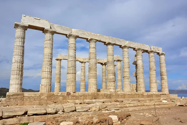 Poseidons tempel vid Cape Sounion Attica Grekland — Stockfoto