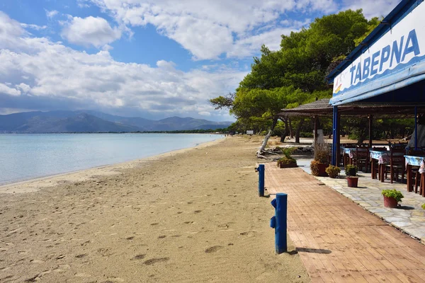 Schinias sandy beach, Marathon, Griekenland — Stockfoto