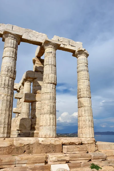 Świątynia Posejdona na przylądku Sounion Attica Grecja — Zdjęcie stockowe