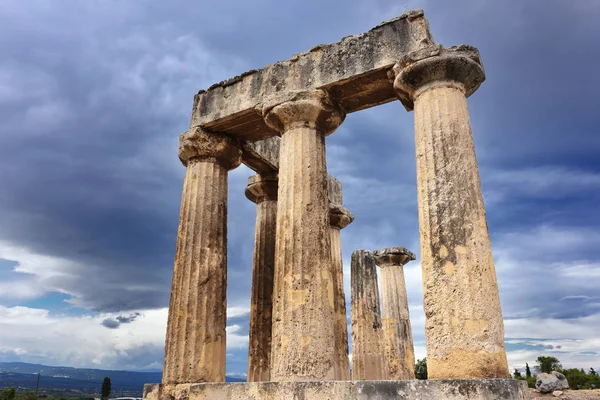Apollotemplet i antika Korinth Grekland — Stockfoto
