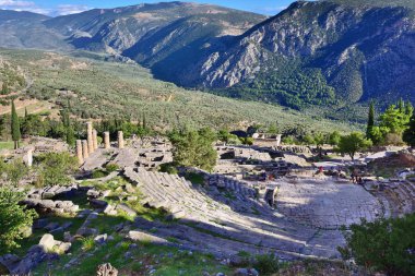 The Theatre and Apollo Temple in Delphi, Greece clipart