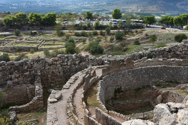 Stanowiska archeologiczne w Mykenach i Tiryns, Grecja — Zdjęcie stockowe