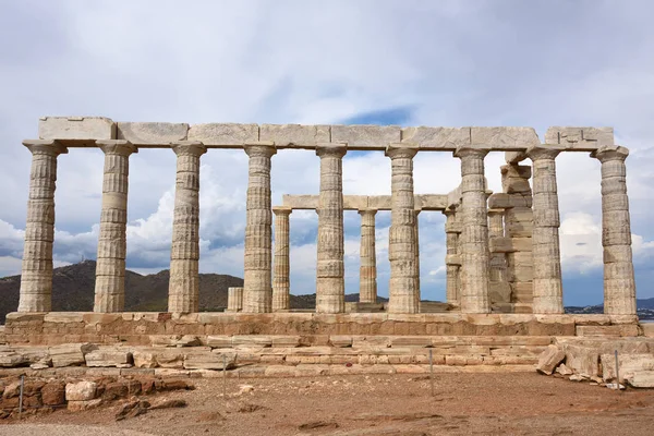 Poseidons tempel vid Cape Sounion Attica Grekland — Stockfoto