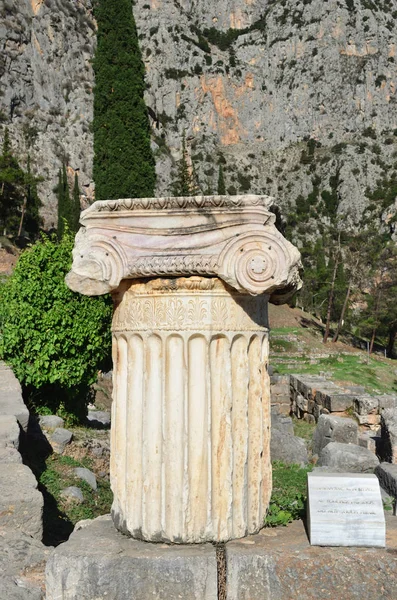 Starověký řecký sloupec v delphi, Řecko — Stock fotografie