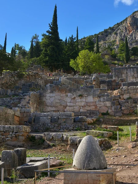 Pępka kamień w Delphi, Grecja — Zdjęcie stockowe