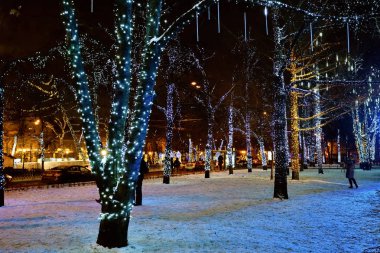 Moskova kış dekorasyonu, Rusya Federasyonu