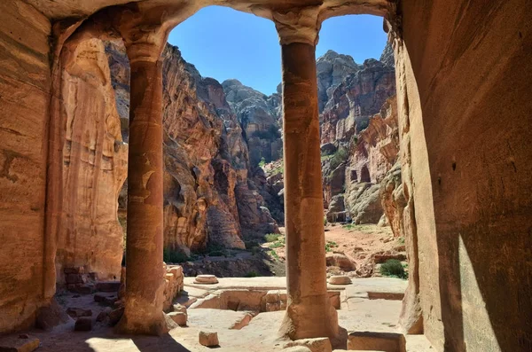 Régészeti lelőhely Petra, Jordánia — Stock Fotó