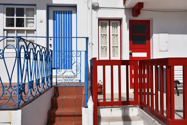 Striped colored houses, Costa Nova, Beira Litoral, Portugal, Eur — Stock Photo, Image