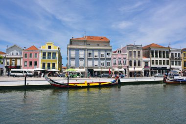 Geleneksel tekneler Vouga nehir, Aveiro, Portekiz