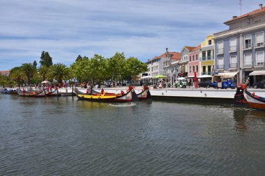 Geleneksel tekneler Vouga nehir, Aveiro, Portekiz