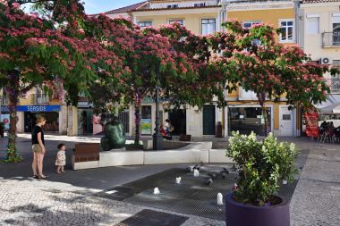 Square in Setubal, Portugal clipart