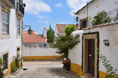  Obidos, Portekiz pitoresk şehrin sokaklarında