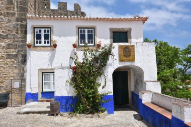  Obidos, Portekiz pitoresk şehrin sokaklarında