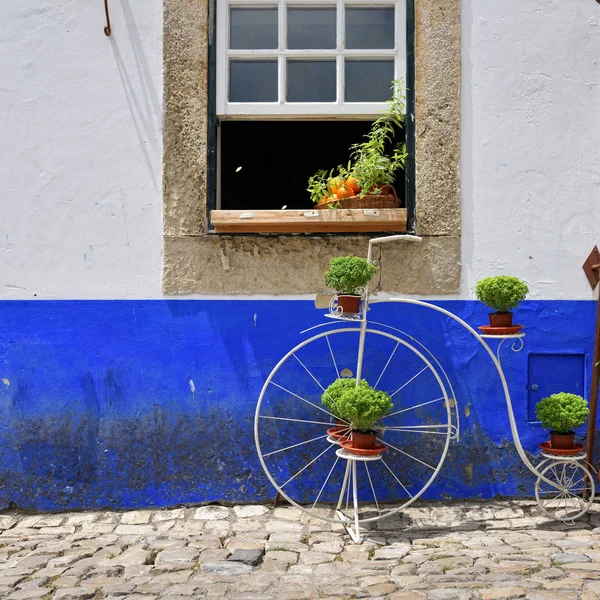 Obidos, Portekiz pitoresk şehrin sokaklarında — Stok fotoğraf