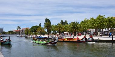 Geleneksel tekneler Vouga nehir, Aveiro, Portekiz