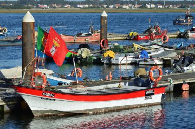 Fishing boat in Costa Nova, Portugal clipart