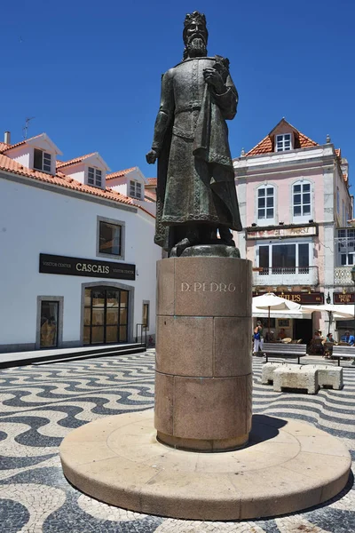 Standbeeld van Dom Pedro I in Cascais, Portugal — Stockfoto