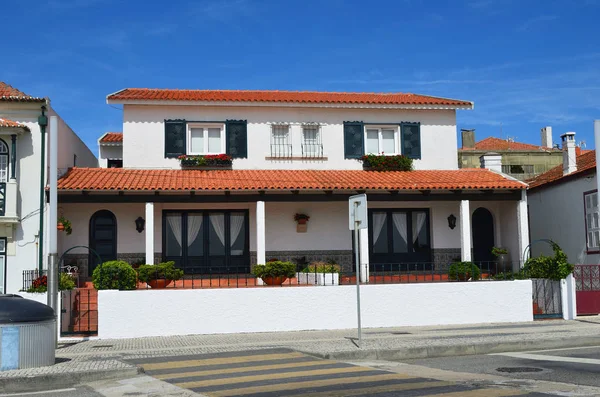 Gekleurde huizen, Costa Nova, Beira Litoral, Portugal — Stockfoto