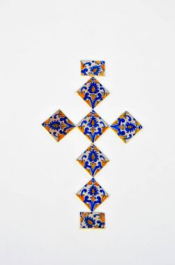 Azulejo dekorasyon döşeme, Obidos, Portekiz