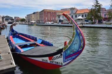 Geleneksel tekneler Vouga nehir, Aveiro, Portekiz
