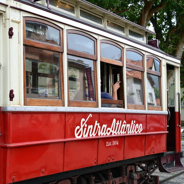 Vintage red tram in Sintra, Portugal — Stock Photo, Image